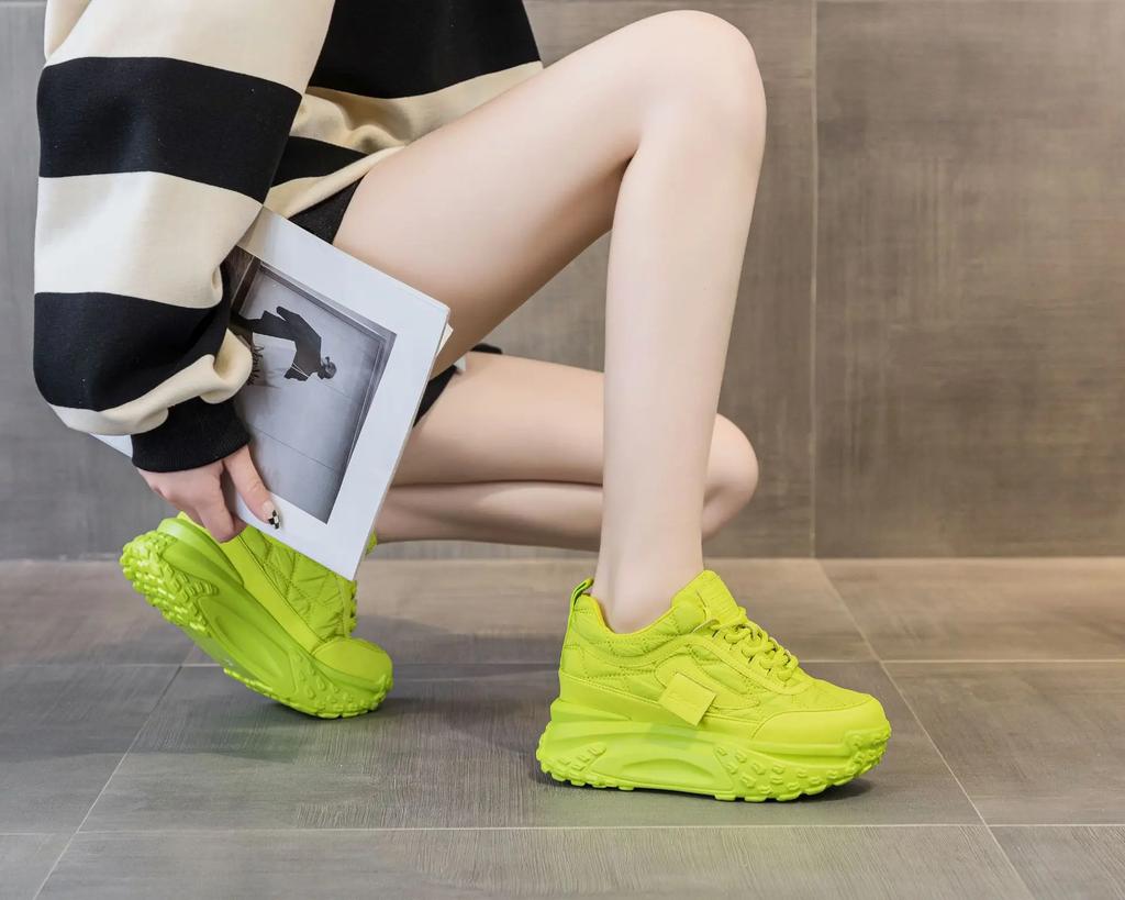 Platform Sneakers Women Inner Raised Genuine Leather Women's Shoes Spring New Versatile Thick Soled Casual Shoes Woman Shoes