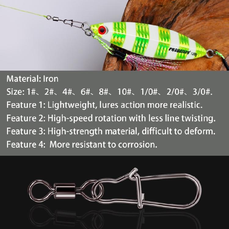 10Pcs Fishing Swivels with Locking Snap Fishing Line Hook Connectors Round Bearing Swivels Fishing Snap Fishing Swivels