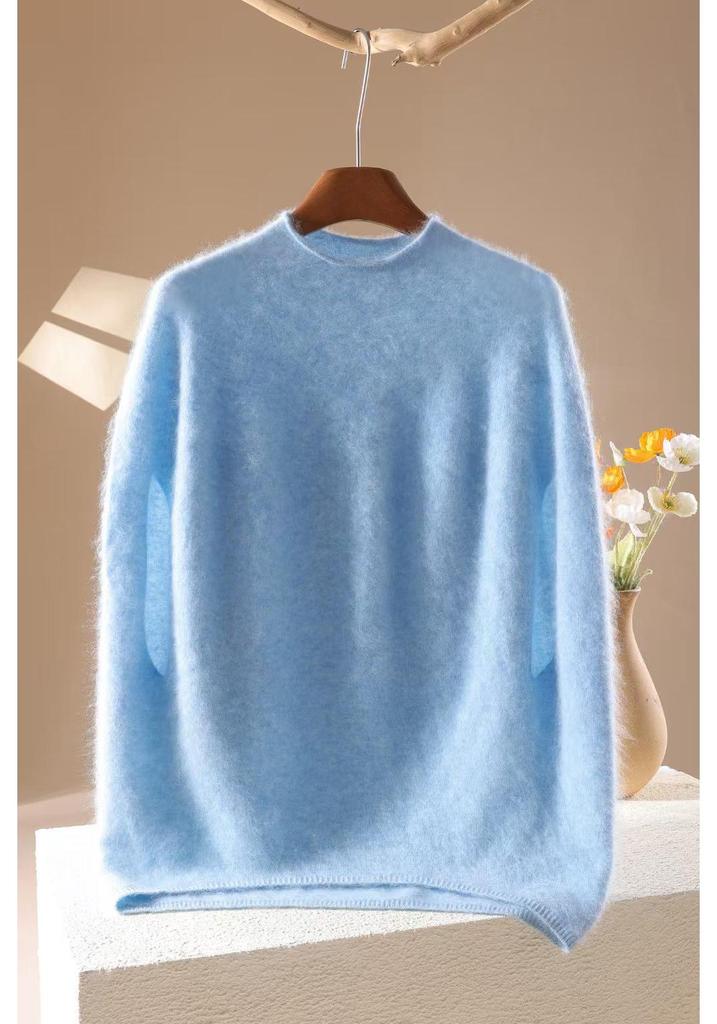 Women's Loose Cashmere Brushed Round Neck Soft Sweater - Autumn/Winter Style