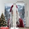 2pcs 2D Flat Printing Merry Christmas Curtain Santa Claus Painting Gifts Snow Polyester Without Electricity 0 Perfect for Photo