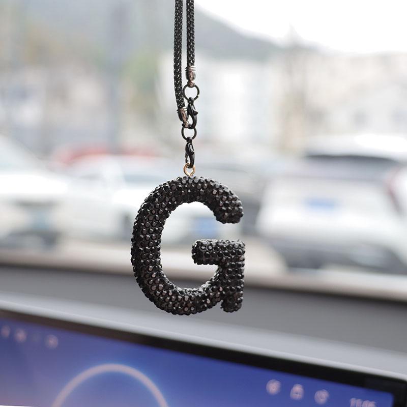 Rhinestone Bow Polymer Clay Rearview Mirror Ornament for Women