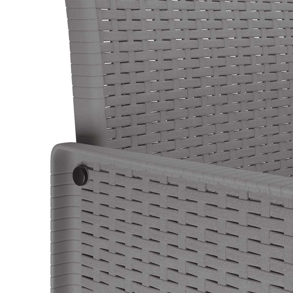 Garden Dining Set 7 pcs Light Gray Poly Rattan