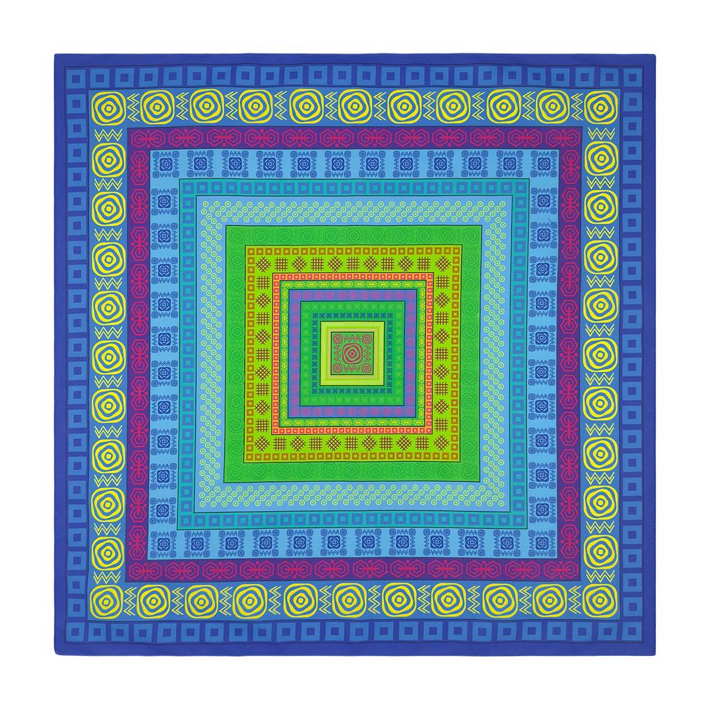 21'' Geometrical Pattern Bandana Head Scarf for Women Men Square Turban Head Scarf Punk Head Wrap Headwear