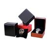 Black PU Leather Watch Gift Box - Single Wristwatch Display Case With Pillow Clamshell Organizer For Men Luxury