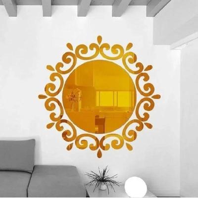DIY 3D Wandaufkleber Spiegel Badezimmer Aufkleber Acryl Heimdekoration Silber Und Gold Farbe Wanddekorationen Wandaufkleber