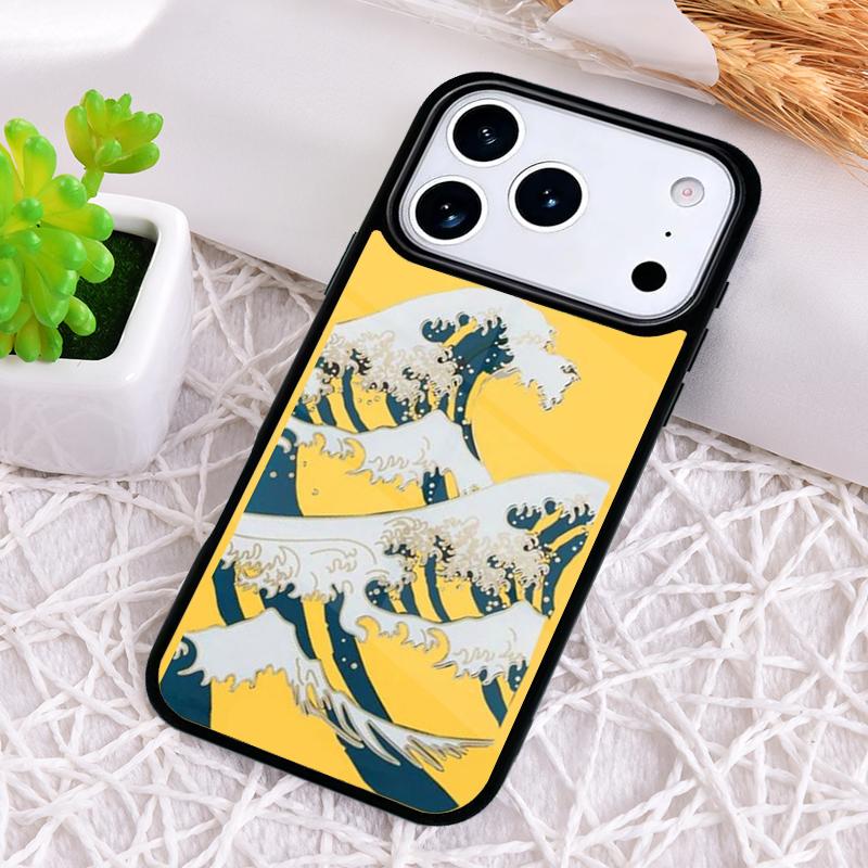 Cartoon Cute Stylish Waves Phone Case for iPhone 17 Air 16 15 11 12 14 13 Pro Max Shockproof Cover
