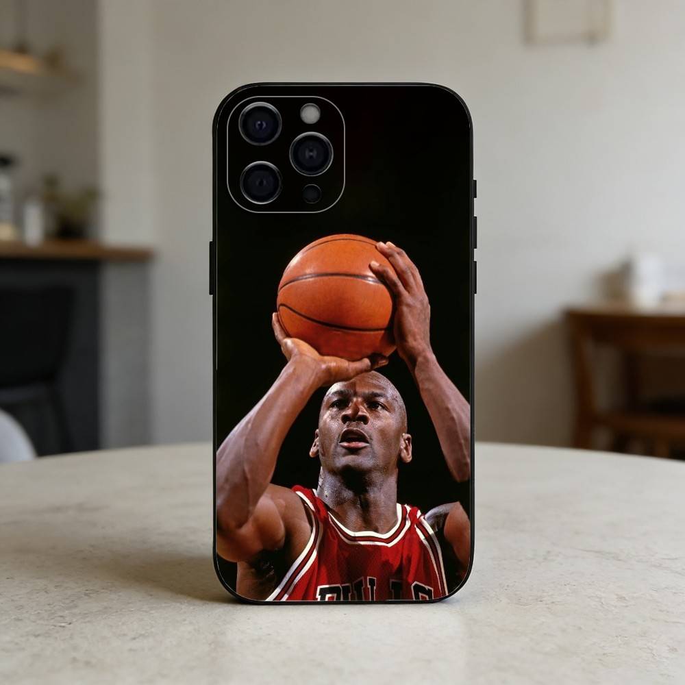 basketball michael J-jordan Phone Case For iPhone 17,16,15,14,13,12,11 Plus,Pro Max,SE4Soft Silicone Black Cover