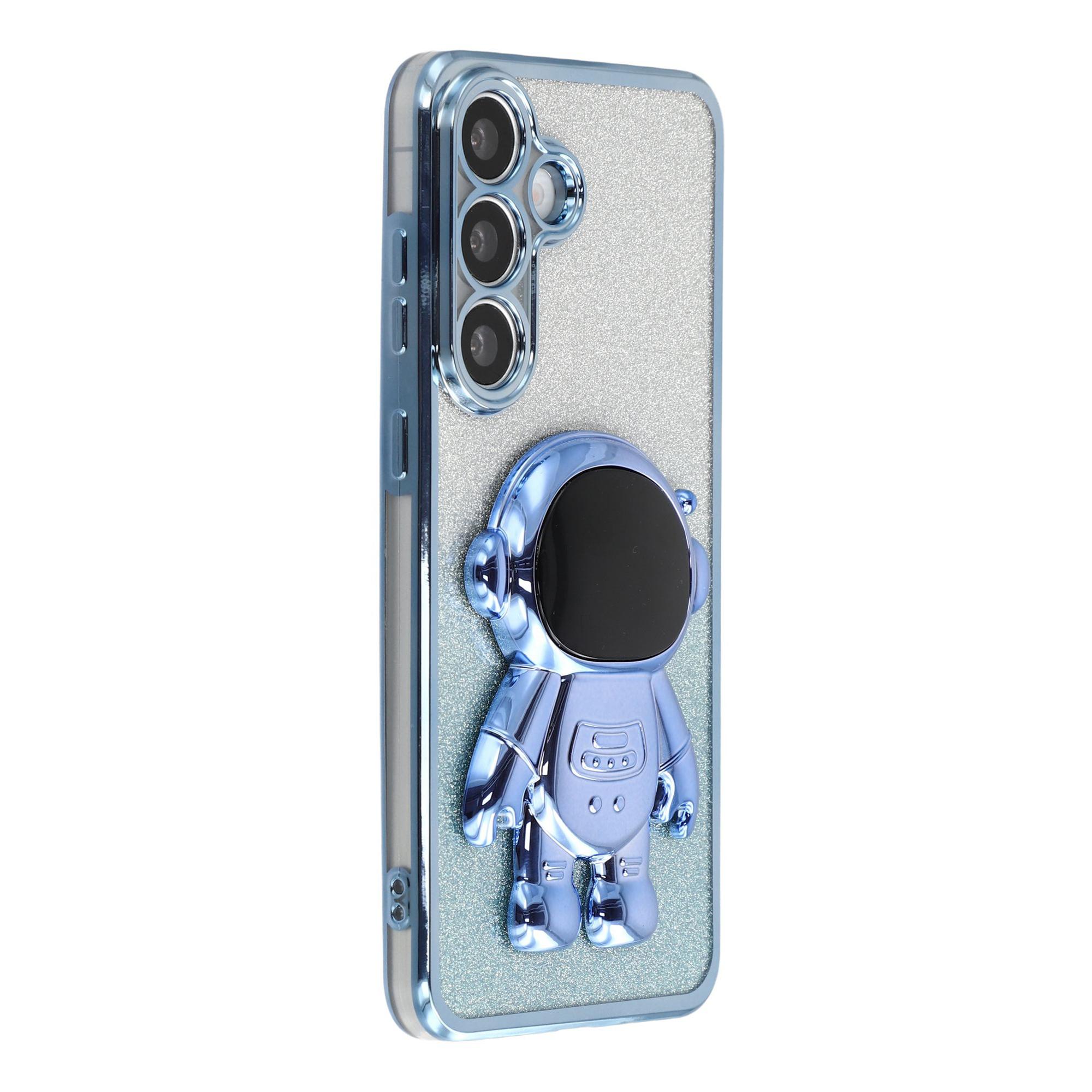 

For Samsung Galaxy S25 Case with Astronaut Kickstand PC + TPU Phone Cover Shiny Glitter