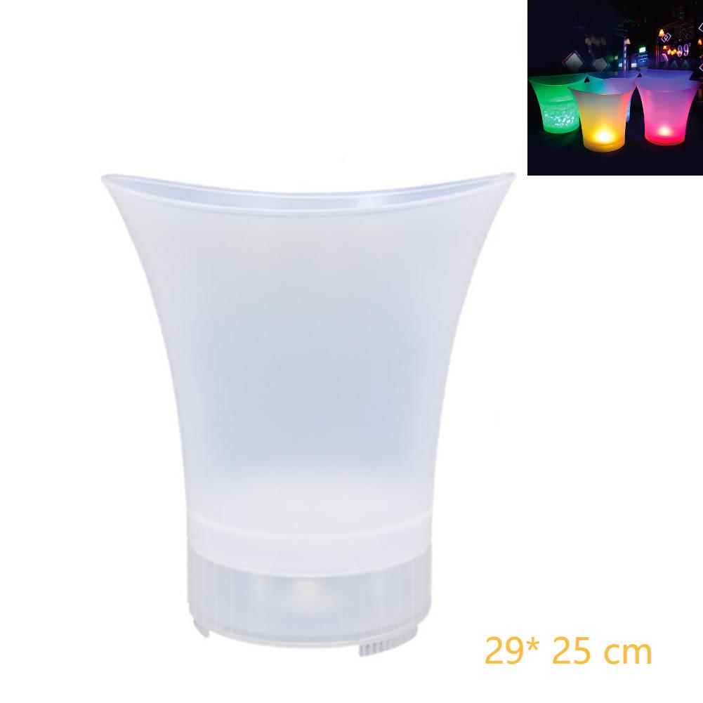 LED Ice Bucket RGB Colorful Cooler Bucket Double Layer Square Ice Tray Bar Nightclub Light Up Champagne Whiskey Beer Bucket