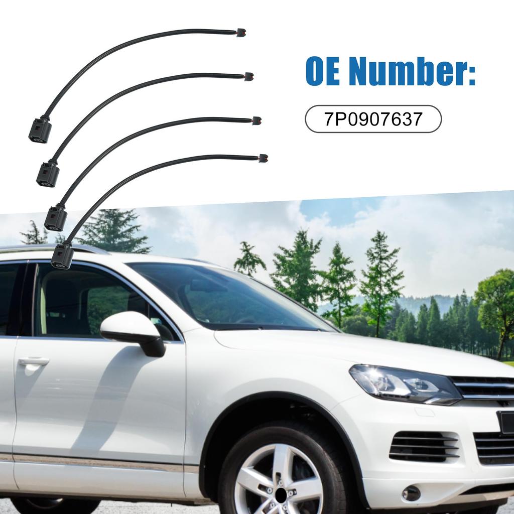 ABSOPRO Front Disc Brake Pad Wear Sensors 7P0907637 for Volkswagen Touareg 2011-2016, 4 Pieces