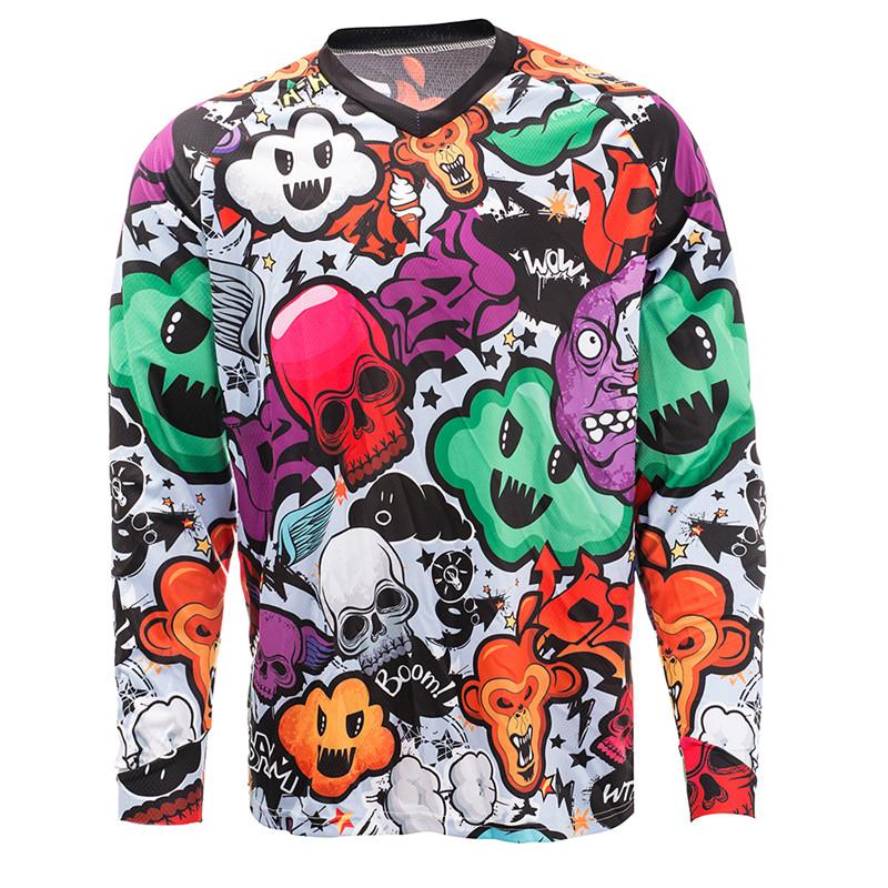 Maglia da Ciclismo Traspirante da Uomo a Manica Lunga Downhill Bike mtb Jersey DH BMX Maglietta Offroad Abbigliamento Motociclistico Top Maglia Motocross