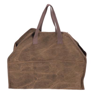 Heavy Duty Canvas Firewood Bag Large Firewood Holder Shopping Bag Fireplace Wood Stove Accessories