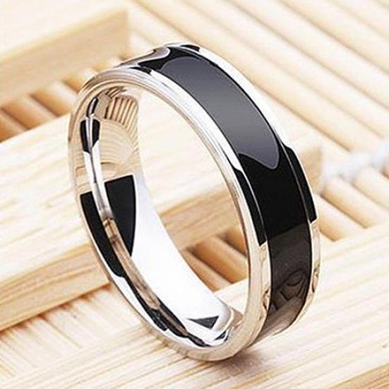 Men Women Black Band Ring Titanium Stainless Steel Fashion Jewelry Lover Gift