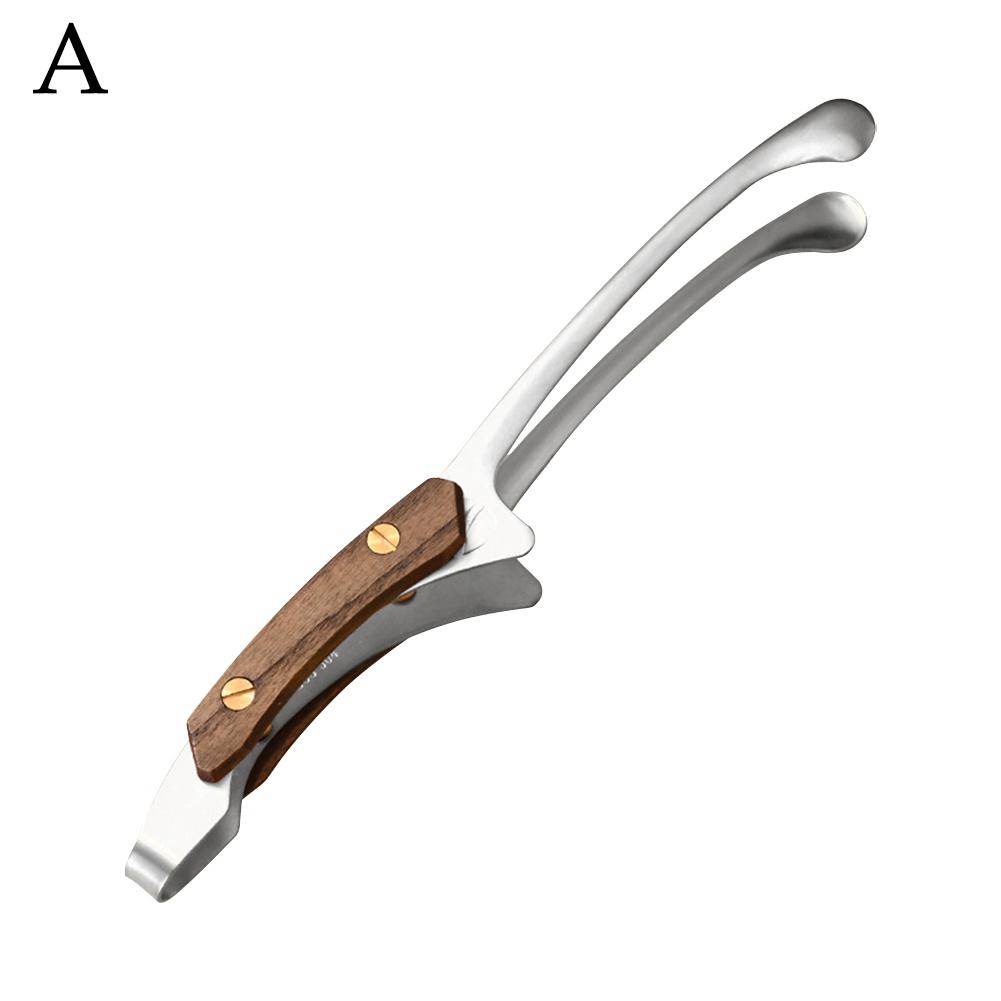 Pinzas para Barbacoa de Acero Inoxidable Mango de Madera Pinzas para Comida de Barbacoa Clips para Barbacoa de Cocina al Aire Libre Pinza Pinza de Barbacoa Accesorios de Cocina