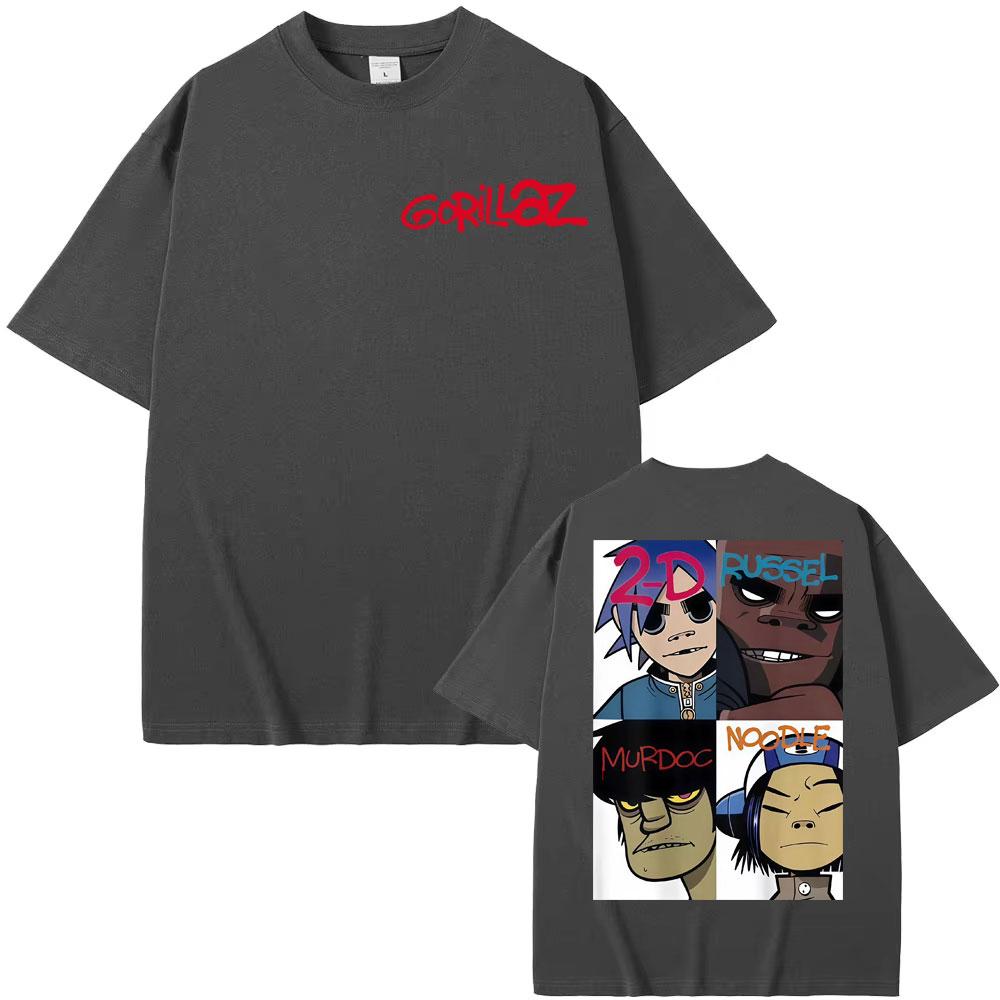 Gorillaz Band Gesichts Kunst Grafische T-Shirts Herren Damen Kleidung Retro Straße Hohe Qualität T-Shirts Mode Komfort Hip Hop T-Shirt
