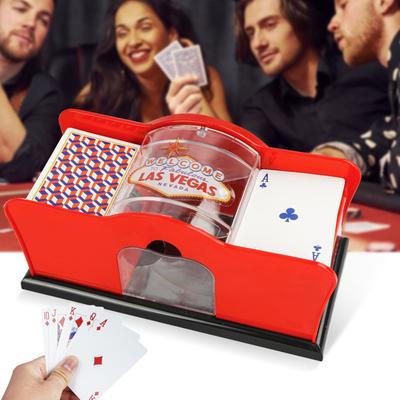 Ręczny potasowy shuffler do kart pokerowych, 2 talie, duża pojemność, przenośna, wydajna maszyna do tasowania kart, do gier domowych, imprez, wieczorów