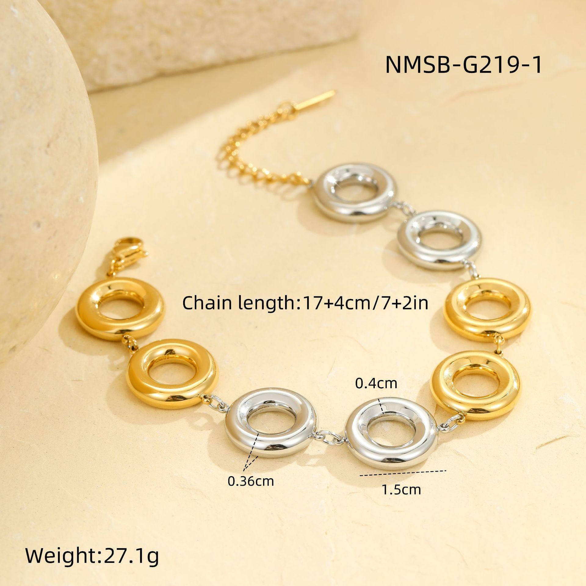 GEMCHIC Women s Vintage Geometric Circle Hoop Earrings & Hand Chain Set Stainless Steel 18K Gold Plated Minimalist Luxury Jewelry