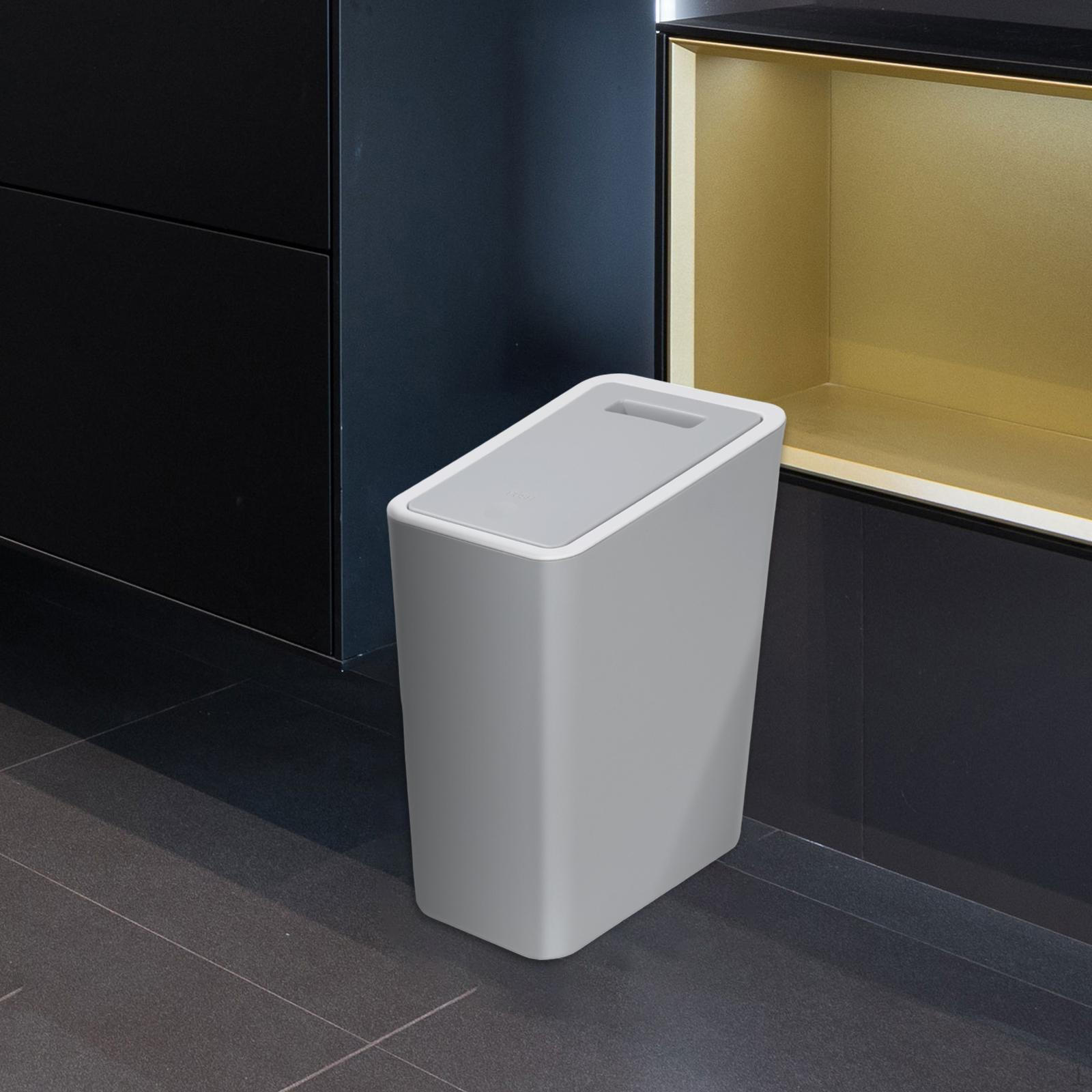 

Hanging Garbage , Kitchen Sink with Lid of The Press Type, Narrow And Thin Can Small_Gray