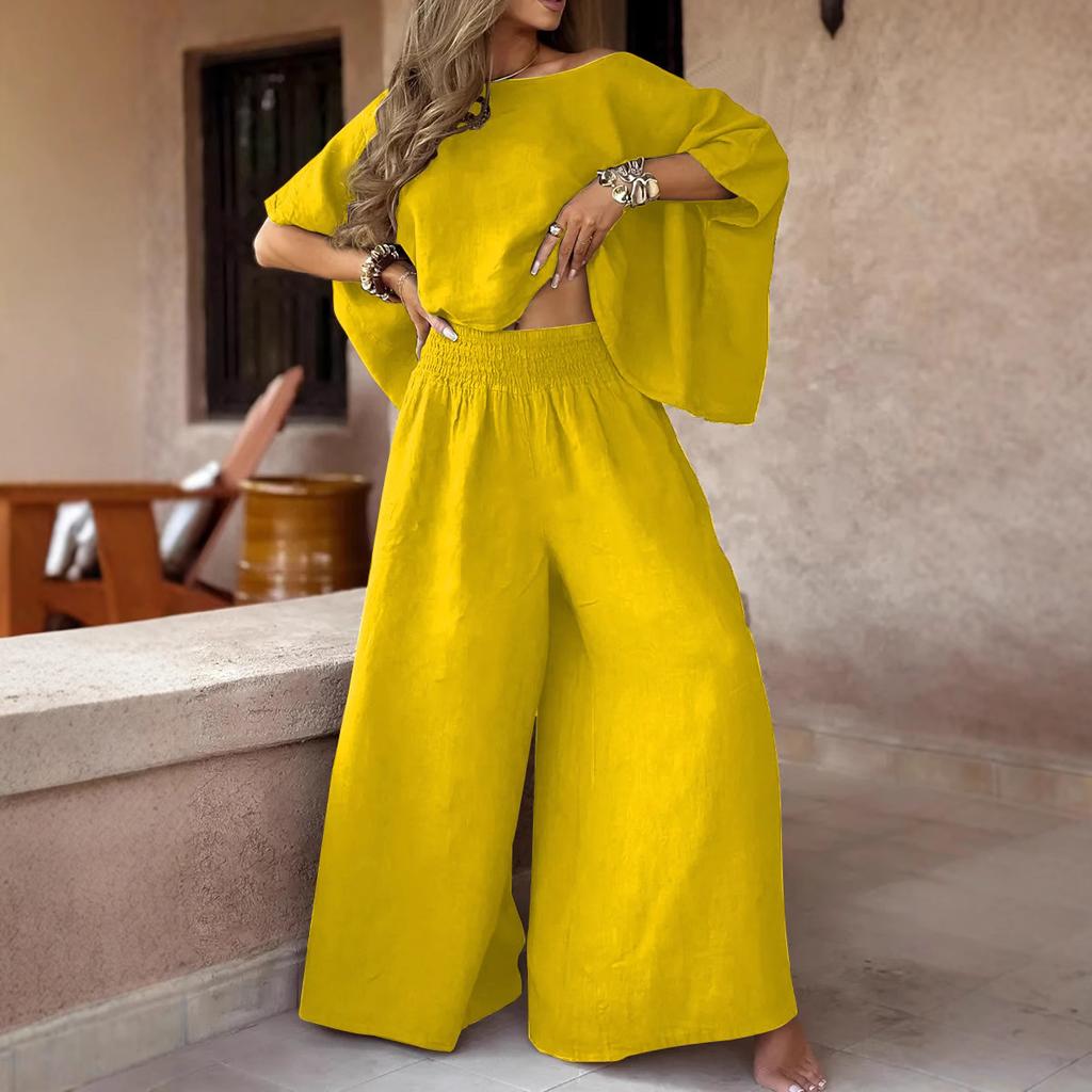 Fashionable Casual Loose Short-sleeved Plus-size Suit for Women