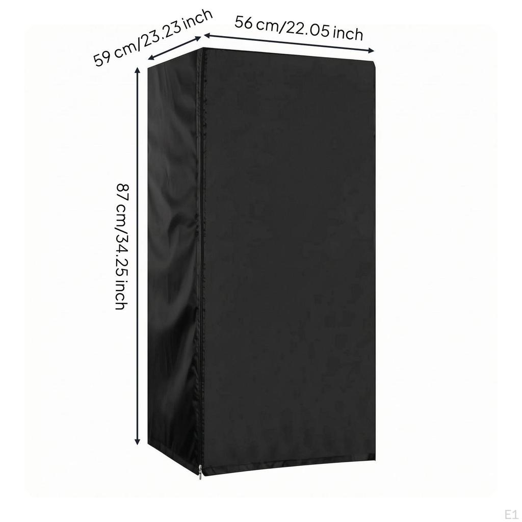 Upright Refrigerator Cover Oxford Cloth Vertical Fridge SilverCoated 56x59x87cm