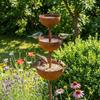 Vintage Iron Bird Water Dispenser Rusted Garden Rain Catcher Bird Feeding Station  Outdoor Garden