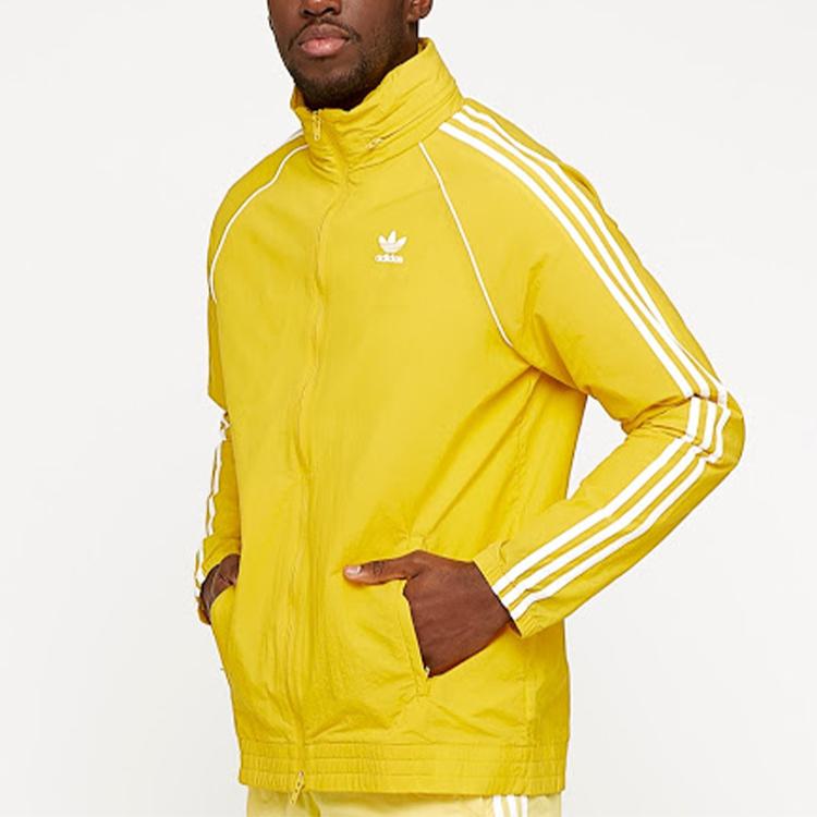 Adidas Originals Trefoil Casual Sports Jacket Men Outerwear Yellow CW1312