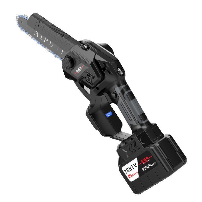 6" & 8" Brushless Lithium Battery Electric Chainsaw, High Power Handheld, Rechargeable, One-Handed Mini Felling Saw for Household Use