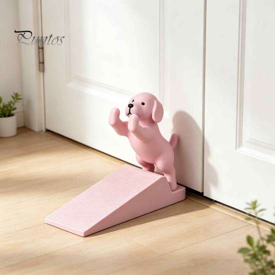 Heavy Duty Door Stop Cute Dog Stopper, 3D Printed Wedge Stopper for Bottom of Door, Non-Slip Holder, Decorative Bedroom Room Accessory