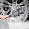 Premium Car Wash Brush Plush Wheels Cleaner with Non-Slip Handle Easy Cleaning Rims Spokes Wheel Barrel Car Accessory