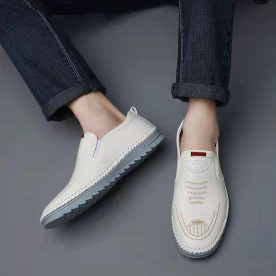 Scarpe Casual in Pelle Versatili da Uomo Primavera/Estate – Scarpe Eleganti Slip-On in Pelle Morbida con Suola Morbida