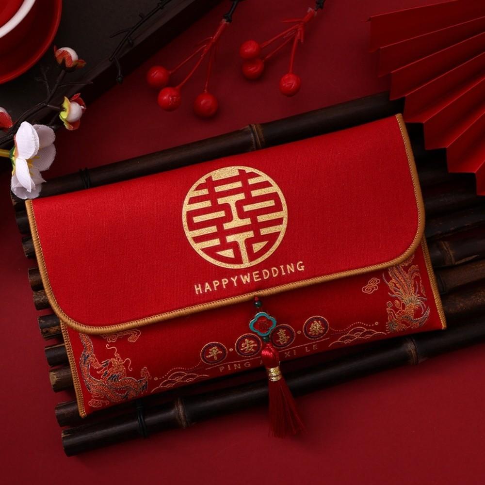 Brocade Cloth Tassel Brocade Red Envelope New Year Money Bag  Chinese Wedding