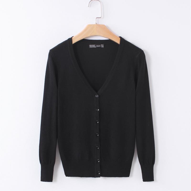 2024 Korean Style Women's Knit Cardigan Shawl, Long Sleeve V-Neck Sweater Jacket