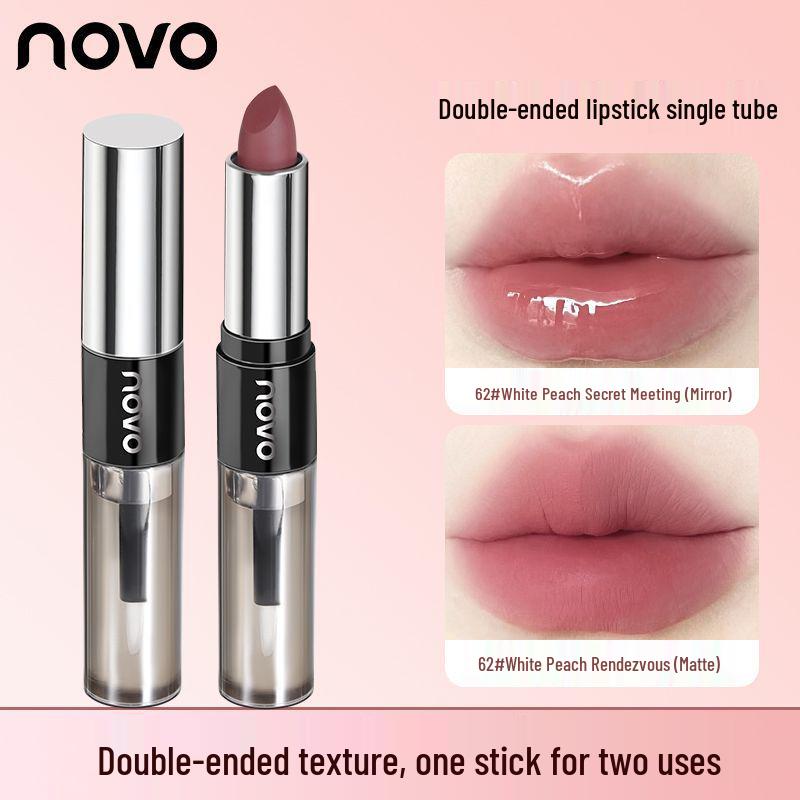 2-in-1 Double-Ended Lipstick: Hydrating, Long-Lasting, Waterproof, Non-Stick with Setting Spray