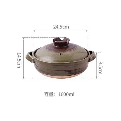 Ceramic Casserole Japanese Clay Soup Pot Hand Painted Arabesque Cookware Stew Pot Kitchen Home Small Saucepan Cooking Supplies