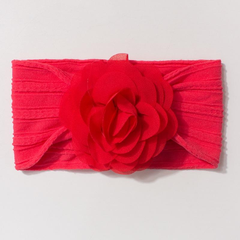 New Jacquard Baby Elastic Headband Cute Solid Color Flower Children's Headband Four Seasons Thin Baby Jewelry