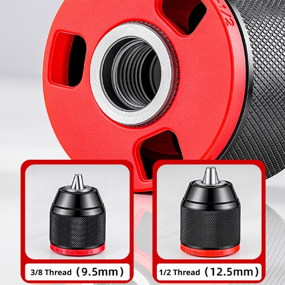 Metal Keyless Drill Chuck 0.8-10mm 2-13mm 3Jaw Ratchet Self-Lock for Electric Hand Cordless & Lithium Drill