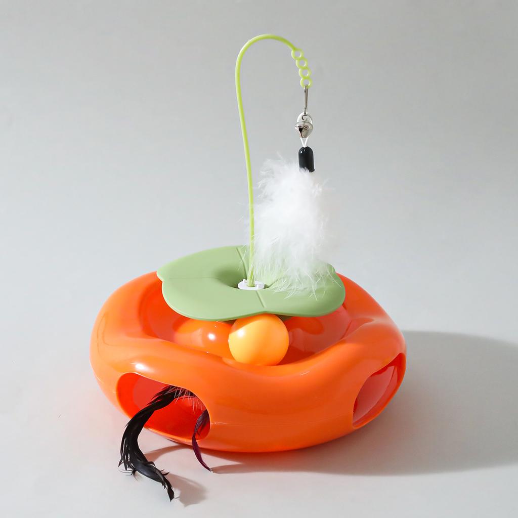 Cat Fun Plate Three Ways Cat Teaser Toy Electric Feather Training Pet Self-entertaining Gadget Cat Plates Toy Feather Accessory