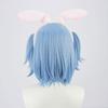 Usada Pekora Cosplay Wig, Blue To White Gradient, Heat-Resistant Wig (Bob Style, No Ears)