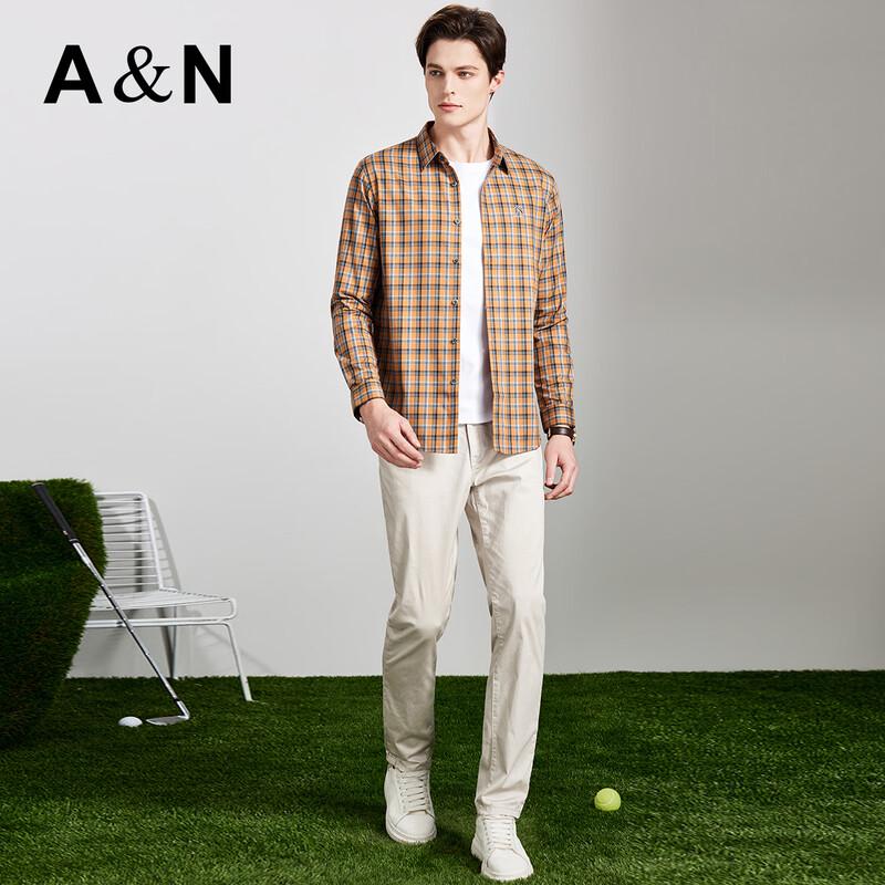 Men's Business Casual Plaid Long-Sleeve Shirt