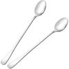 2 PCS Long Teaspoons for Stirring Ice Tea Spoons Stainless Steel Ice Cream Spoons Drink Mixing Spoon Long Silver Coffee Cocktail Mixing Spoon for