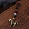 Wealth Chinese Zodiac Key Ring Feng Shui Weaving Key Chains Horse Lucky Bag Pendant  Women Men