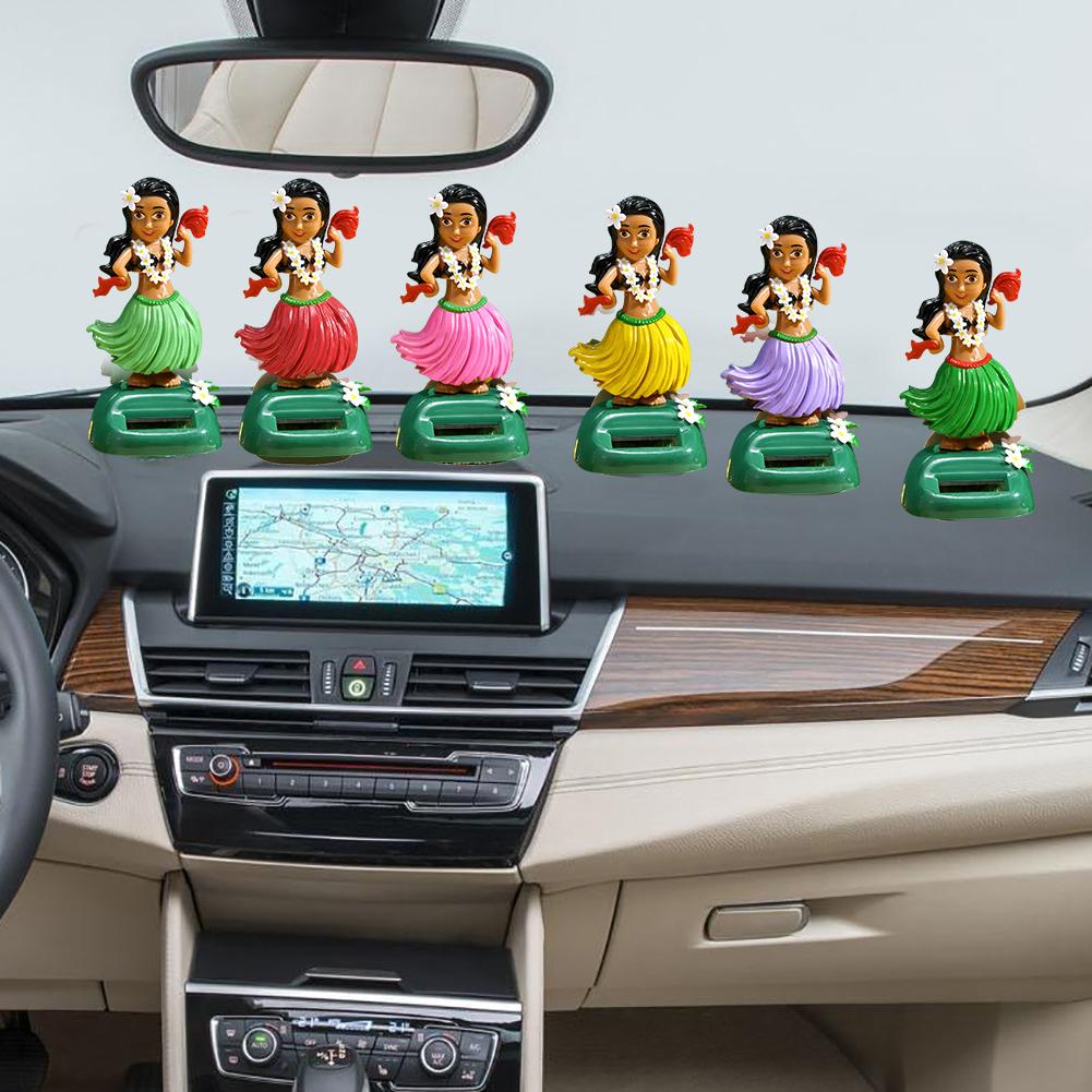 Solar Dashboard Hawaii Dancing Girl Car Dashboard Decorations Dancing Figure Toy Hawaiian HulaShaking Head Dancer Ornaments