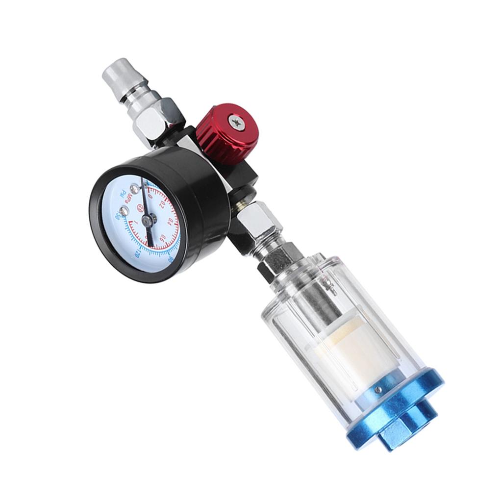 Pneumatic Spray Gun Air Pressure Regulator Gauge In Line Oil Water Trap Filter Separator Kit