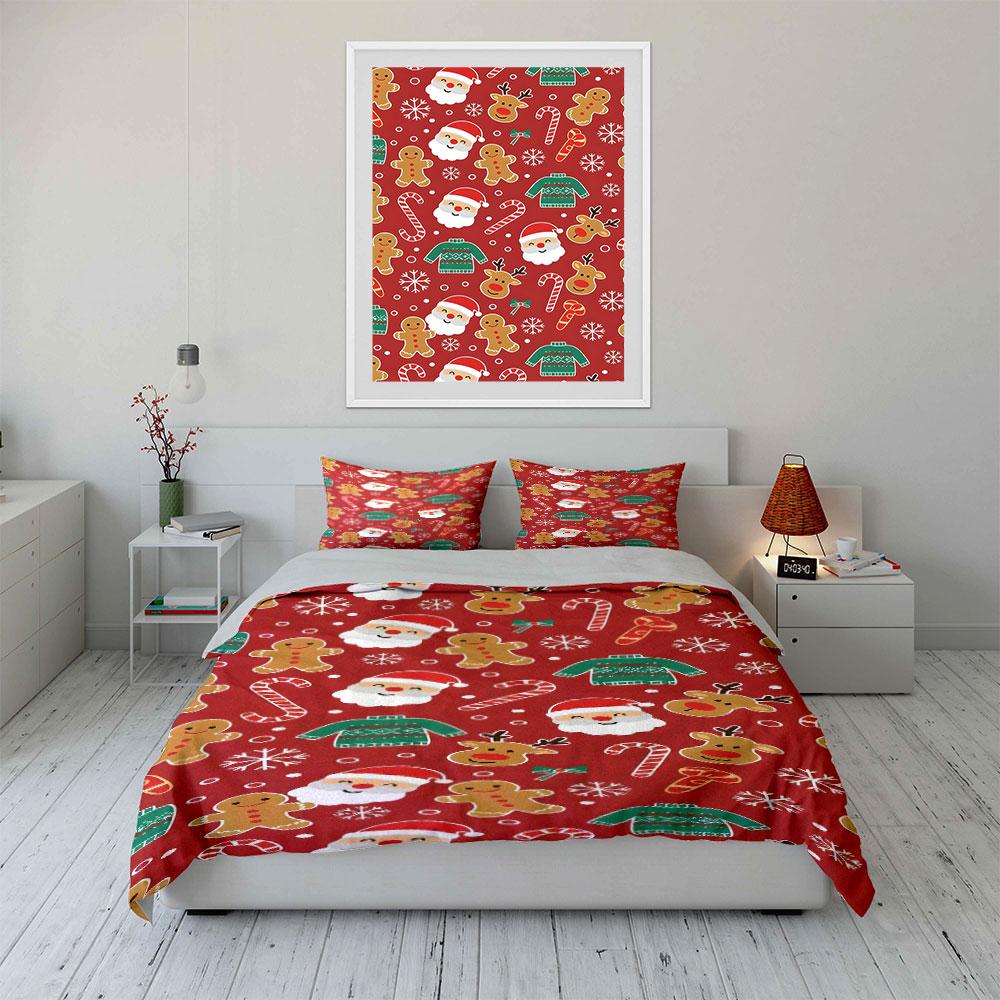 Festive Holiday Dreams Bedding Sets Duvet Cover Sets Duvet Covers Pillowcases(1*Duvet Cover 2*Pillowcases Without Duvet Insert)