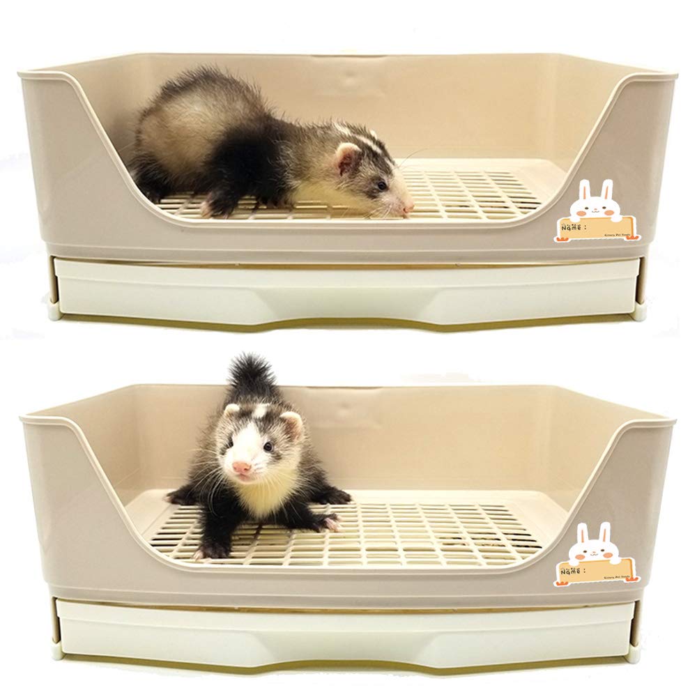 Gifty Large Rabbit Toilet, Square, 40*30cm, Suitable for Rabbits, Ferrets, Chinchillas, Degus, Guinea Pigs, and Other Small Animals, with Drawer