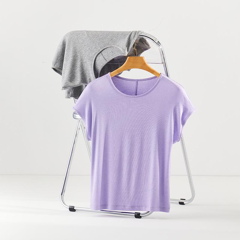 2026 Spring/Summer Women s Lightweight Sleeveless Wool Blend T-shirt: Simple, Elegant, Versatile for Commuting Small светло-фиолетовый