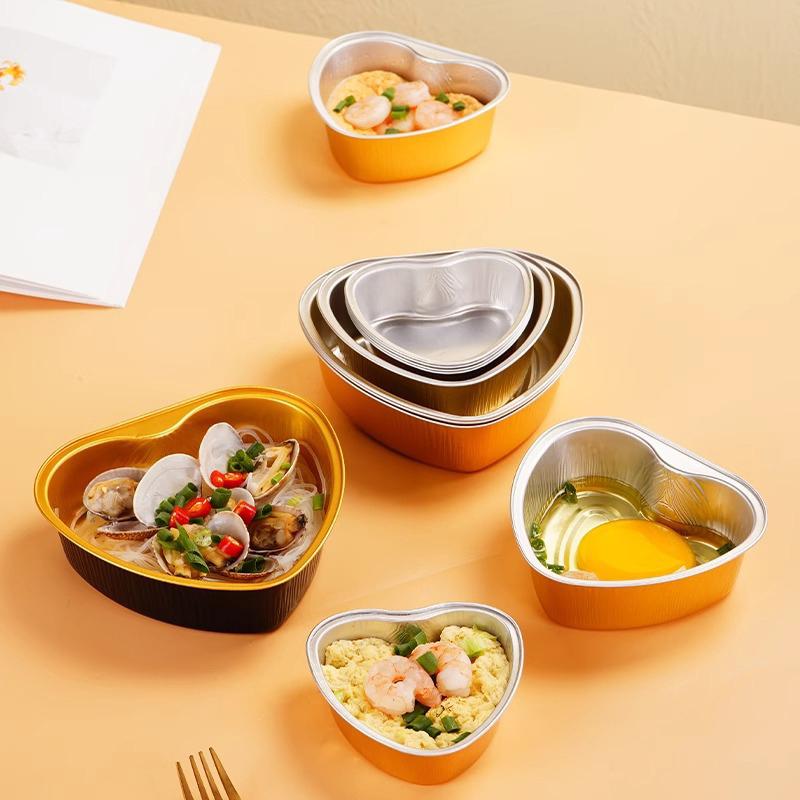 10Pcs Aluminum Foil Cupcake Cups Non-Stick Foil Baking Cups 100Ml Pudding Dessert Cups Party Wedding Party Supplies