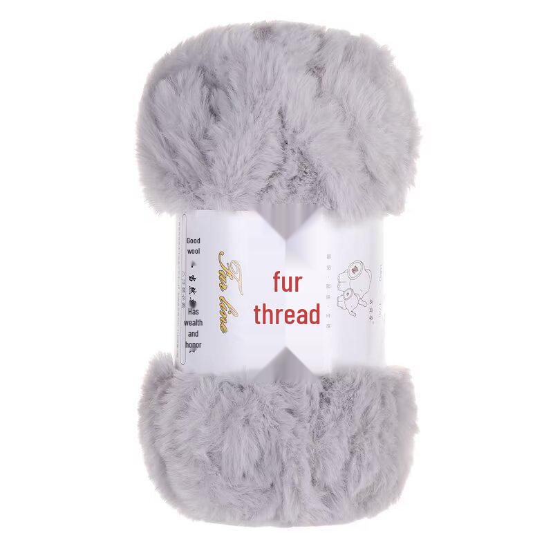 Coarse Faux Fur Yarn Ball - Long Hair Mink for DIY Knitting: Hat & Scarf Kit