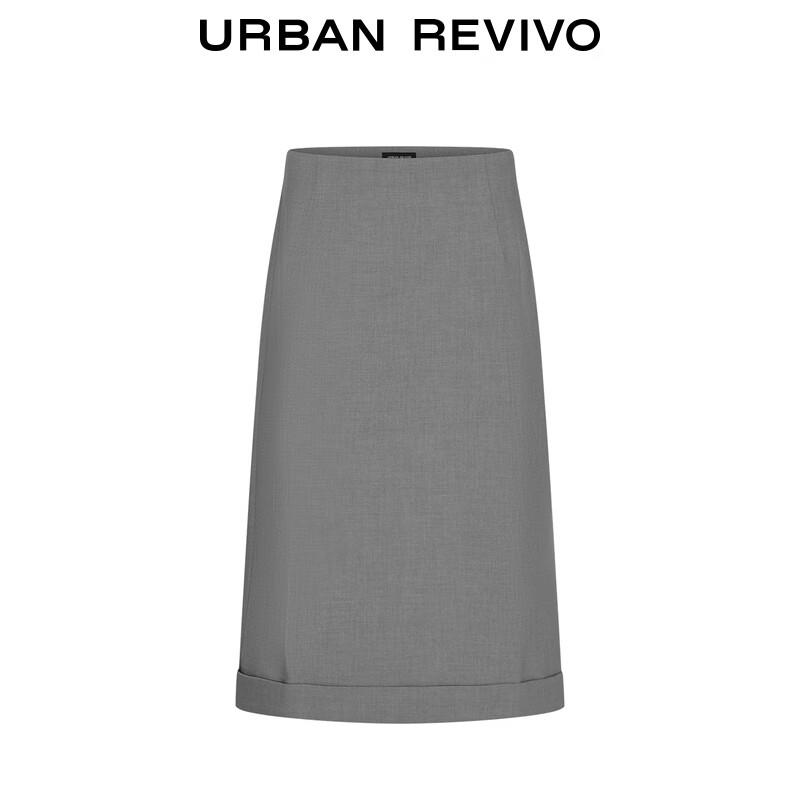 UR Women's Rolled Edge Slit Midi Skirt