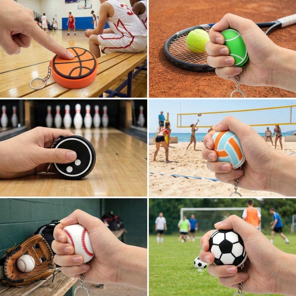 Ball Keyboard Keychain Fidget Toys Push Bubble Stress Relief Sensory Toys Basketball Football Keyboard Clicker For Kids Adults